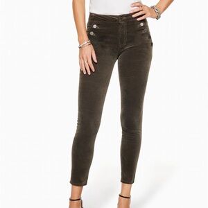 Ramy Brook Velveteen Helena Skinny High Rise Pants in Olive